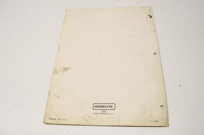 Chain Saw Parts List Guide EZ & EZ Automatic NOS