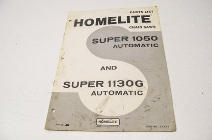 Homelite Chain Saw Parts List Guide Super 1050 & 1130G Automatic