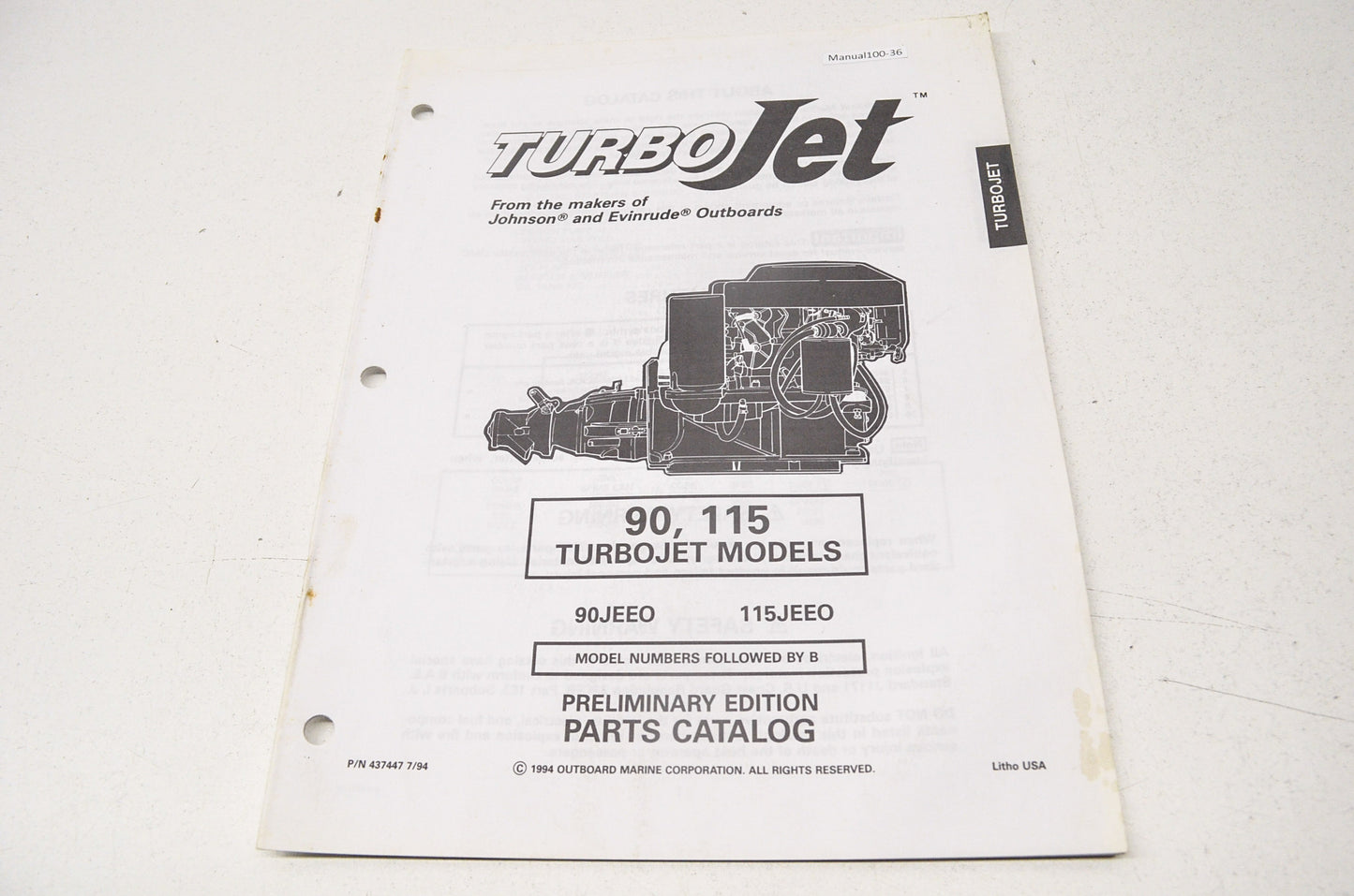Preliminary Edition Parts Catalog 90 & 115 Turbojet Models NOS