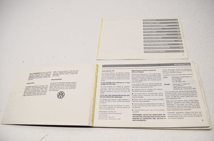 Volkswagen Owners Manual 1987 Golf