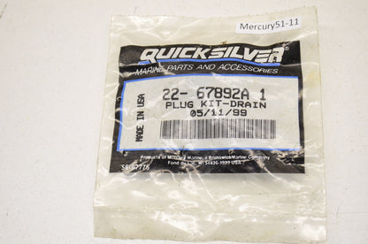 New OEM Quicksilver Mercury Drain Plug Kit NOS