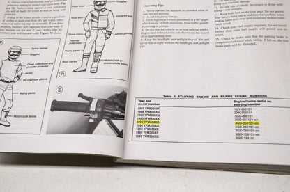 OEM Yamaha ISBN 0-89287-636-0, M487 Service Repair Maintenance Guide Warrior 87-