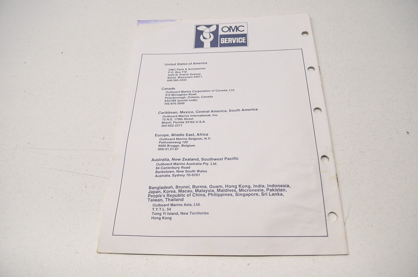 Parts Catalog 60 & 75 Models NOS