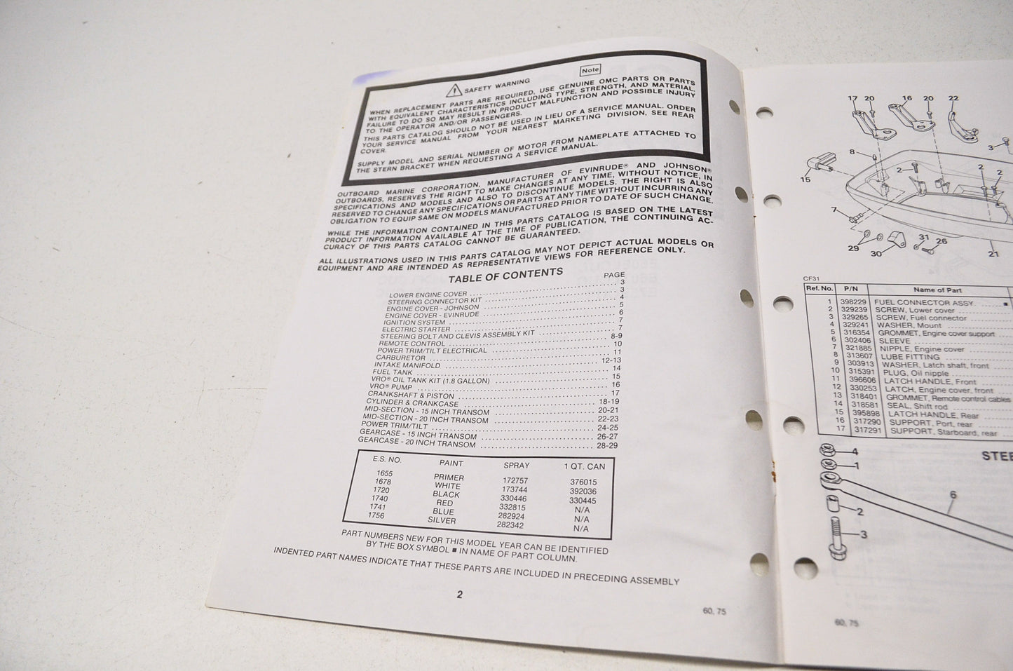 Parts Catalog 60 & 75 Models NOS