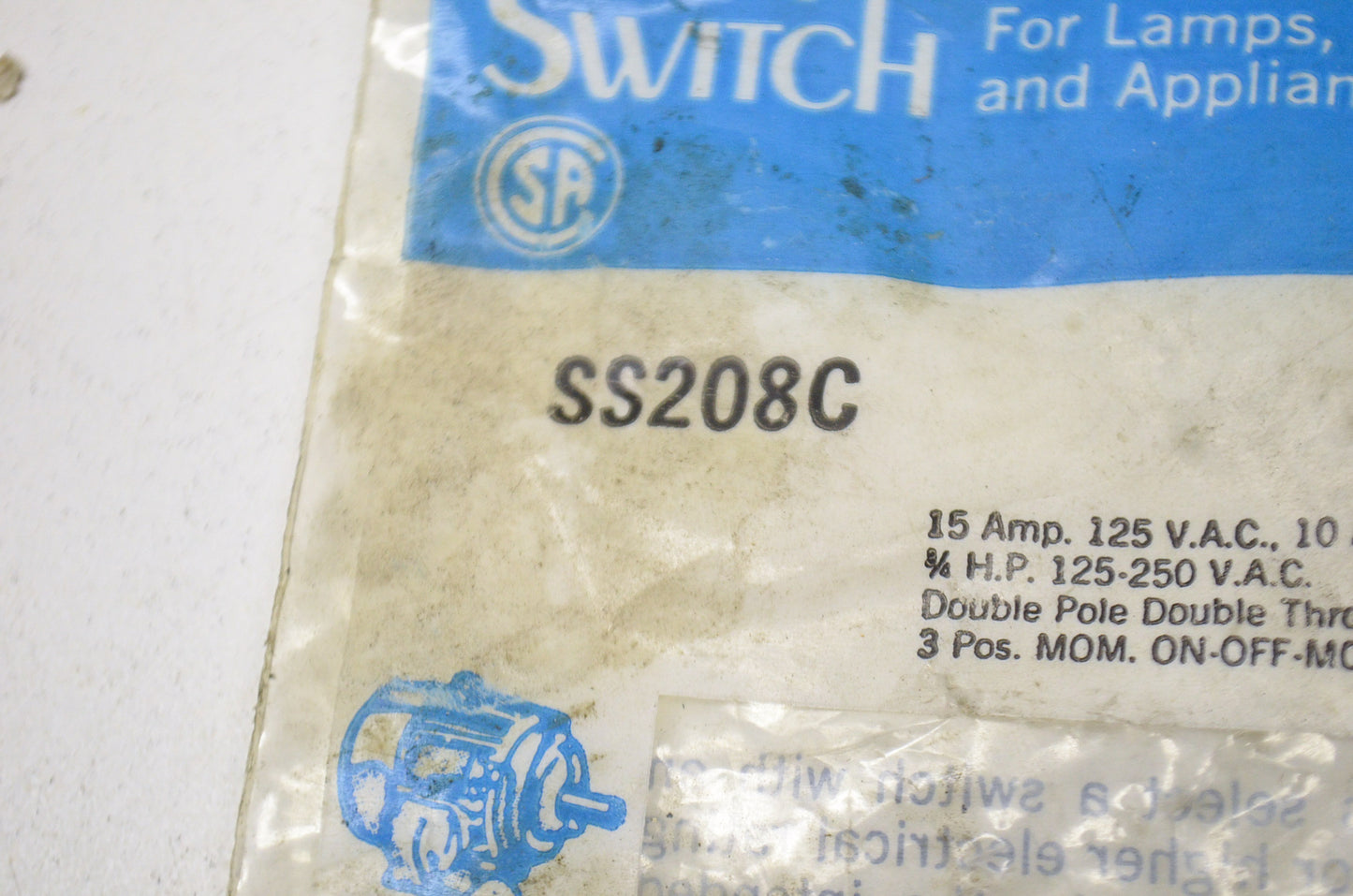 Selecta SS208C Toggle Switch NOS
