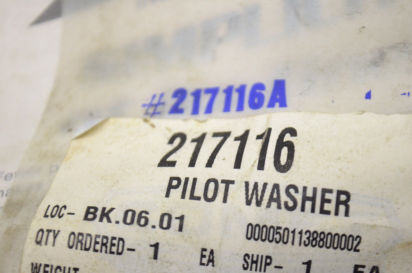 Comet 217116 Pilot Washer NOS