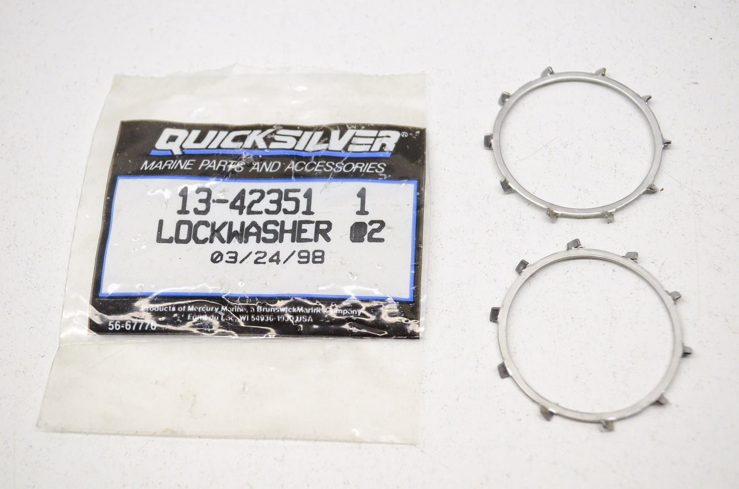 New OEM Quicksilver Mercury Lockwashers QTY 2 NOS