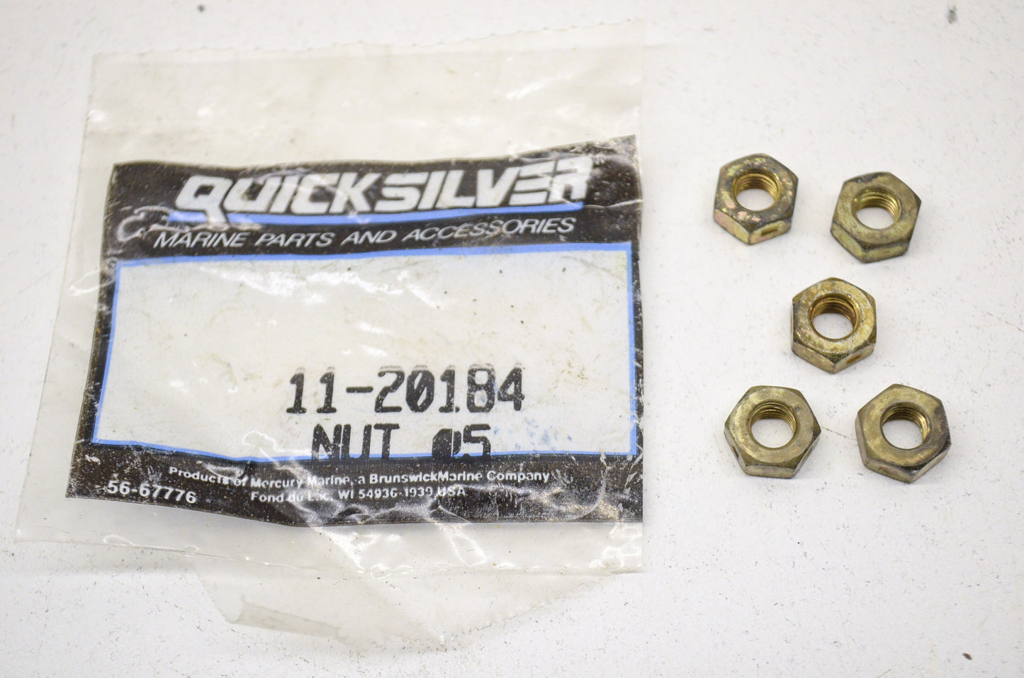 Quicksilver 11-20184 Mercury Nuts Qty 5 NOS