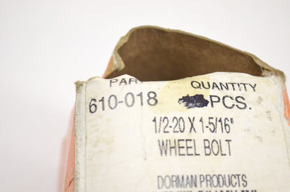 New Dorman Wheel Bolts Qty 2 1/2-20X1-5/16 NOS