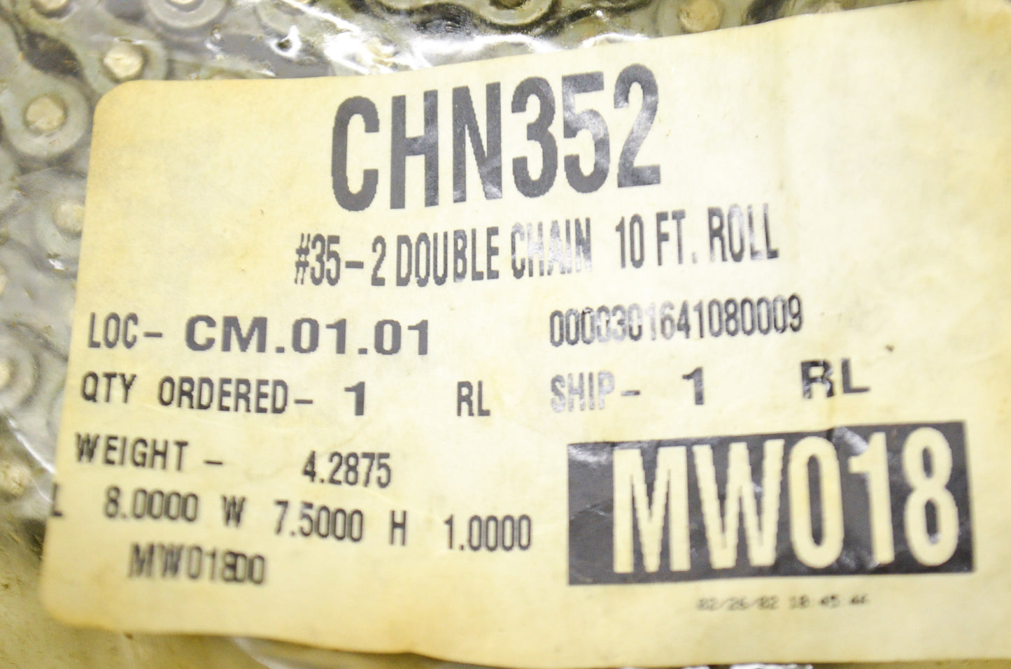 Aftermarket 35-2, CHN352 Double Chain 10 Ft Roll NOS