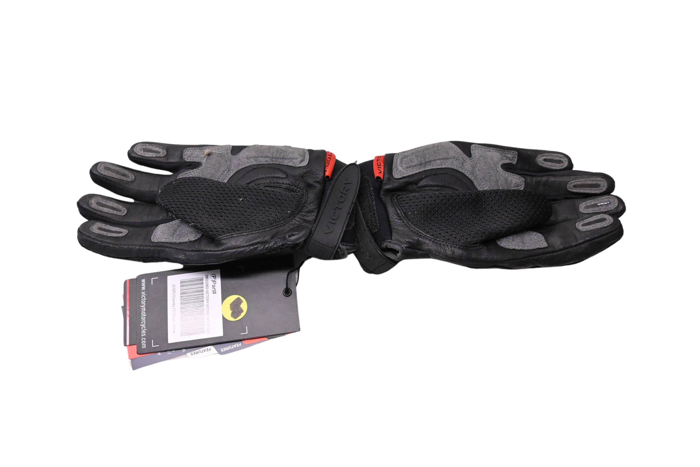 New OEM Victory 286322903 Black Brand Medina Mesh Gloves NOS
