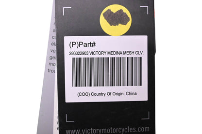 New OEM Victory 286322903 Black Brand Medina Mesh Gloves NOS