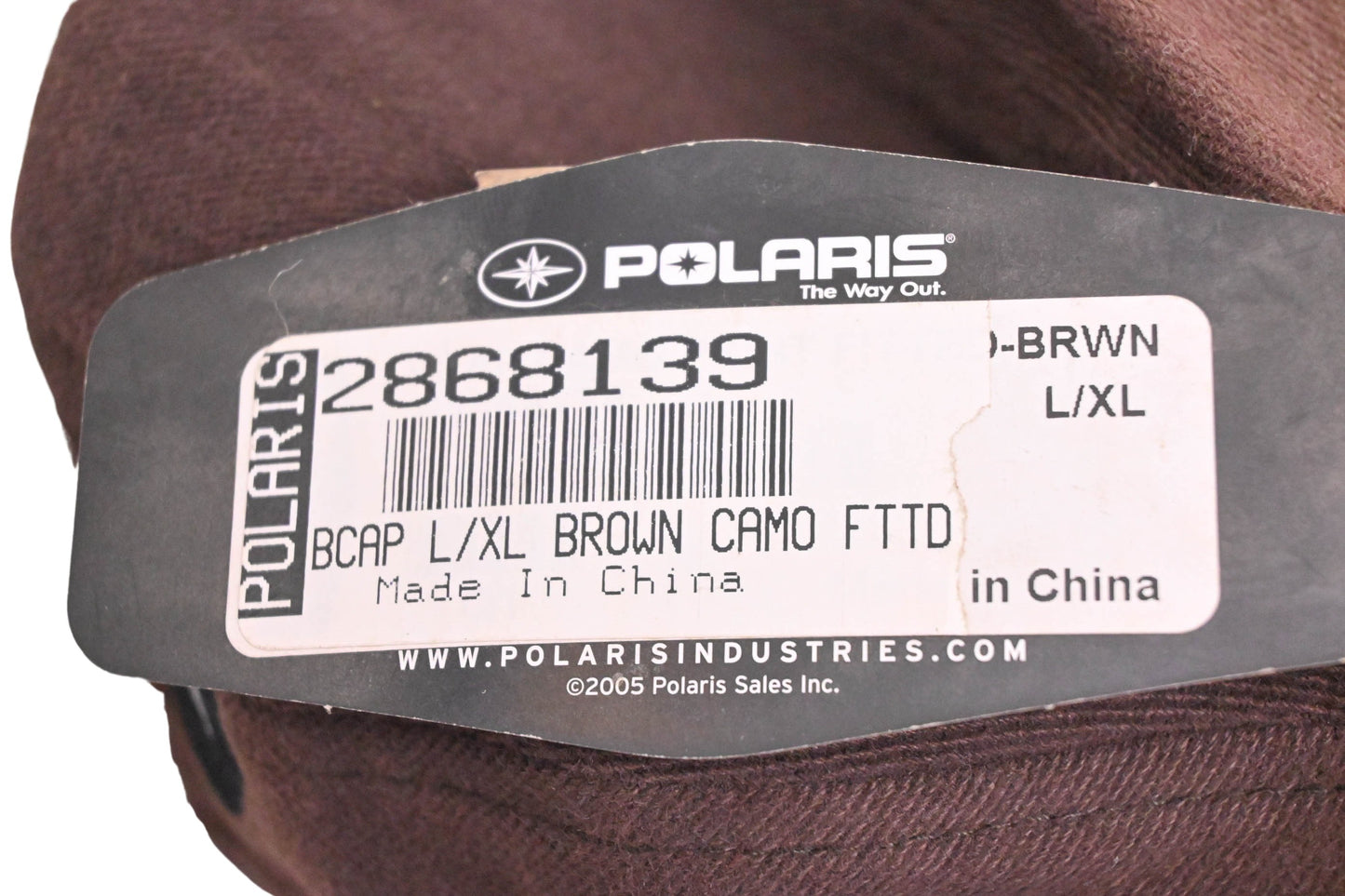 New OEM Polaris 2868139 Brown Fitted Camo Baseball Cap Size L/XL NOS