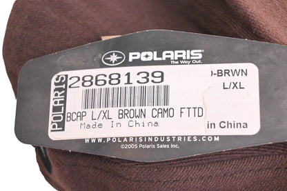 New OEM Polaris 2868139 Brown Fitted Camo Baseball Cap Size L/XL NOS