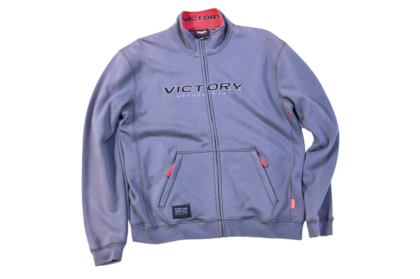 New OEM Victory AB504-43 Grey/Red Brand Sweatshirt Size L NOS