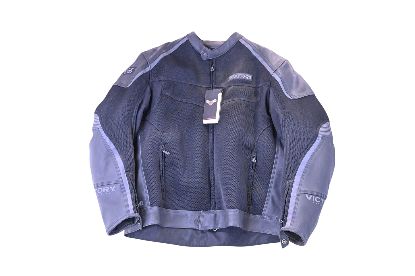 New OEM Victory 286433012 Black Men's Leather Mesh Hybrid Jacket Size 2XL NOS