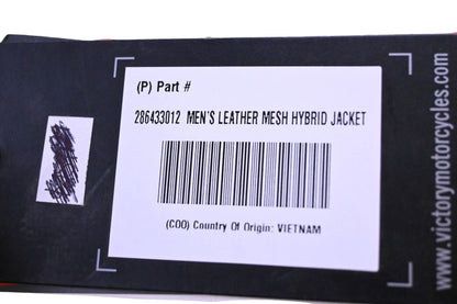 New OEM Victory 286433012 Black Men's Leather Mesh Hybrid Jacket Size 2XL NOS