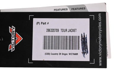 New OEM Victory 286320709 Black Tour Jacket Size XL NOS