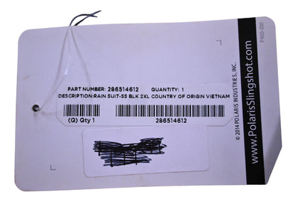 New OEM Polaris 286514612 Black Slingshot Rain Suit Kit Size 2XL NOS