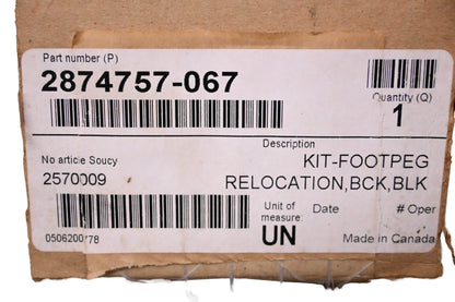 New OEM Victory 2874757-067 Black Footpeg Relocation Kit NOS