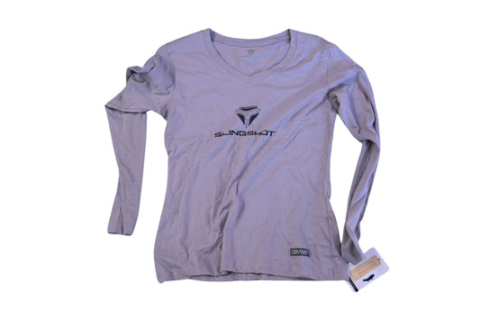 New OEM Polaris 286505106 Grey Women's Slingshot Sign Tee Size L NOS