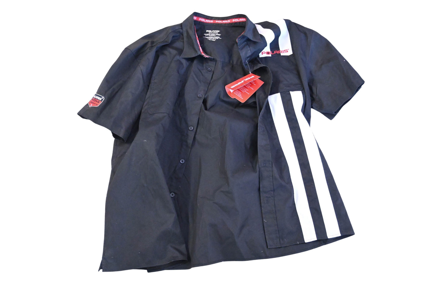 New OEM Polaris 286402512 Black Men's Striped Button-Up Size 2XL NOS