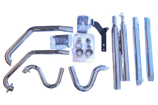 New OEM Polaris 2878304-156, 95-8850V Chrome Hammer Stage 1 Straight Exhaust Kit NOS