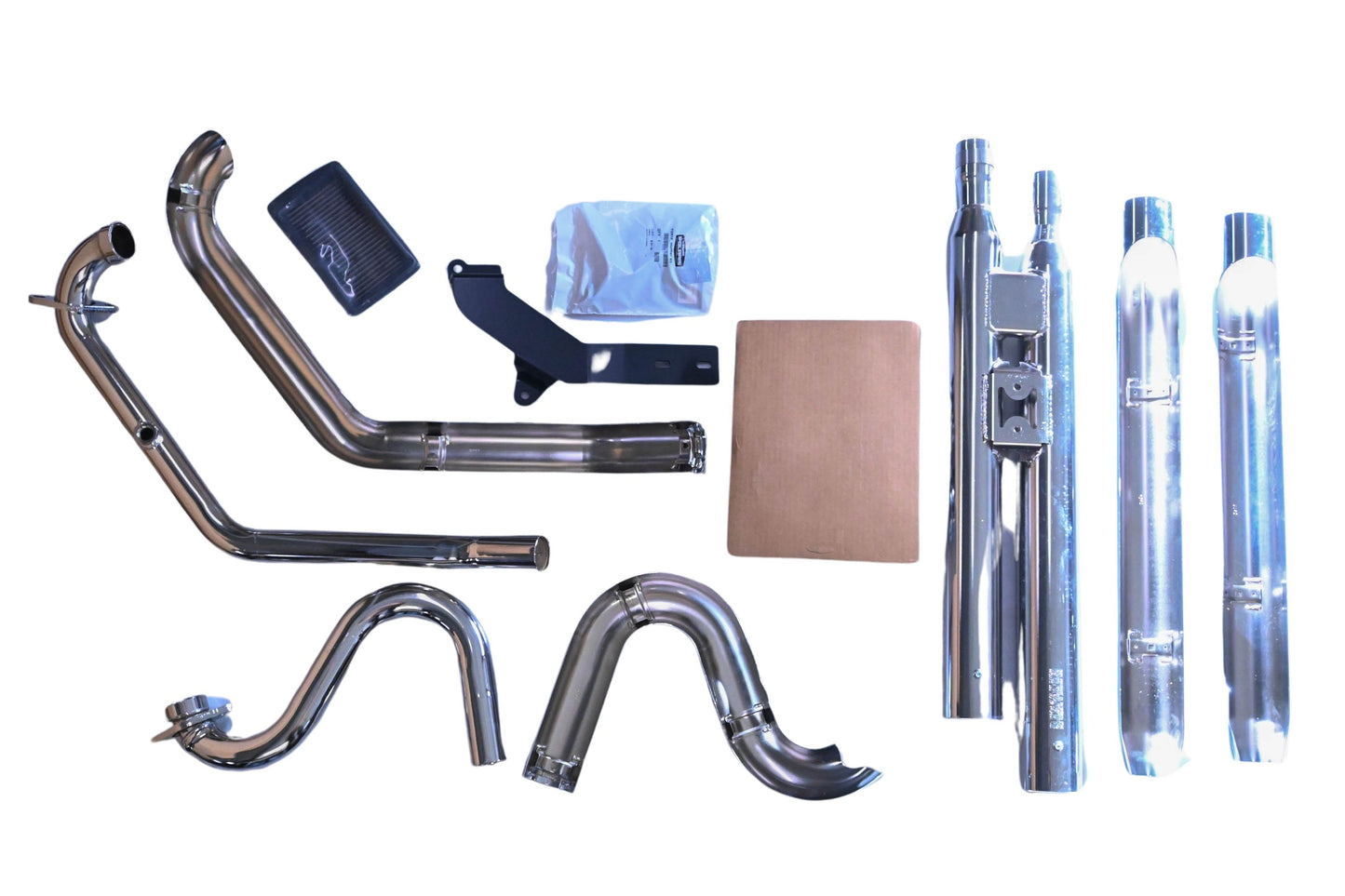 New OEM Polaris 2878304-156, 95-8850V Chrome Hammer Stage 1 Straight Exhaust Kit NOS