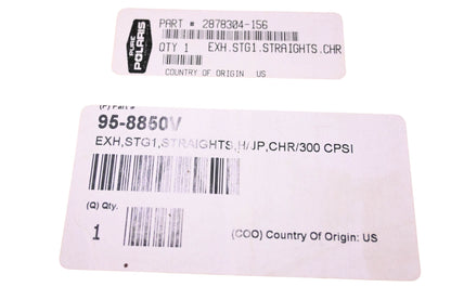 New OEM Polaris 2878304-156, 95-8850V Chrome Hammer Stage 1 Straight Exhaust Kit NOS