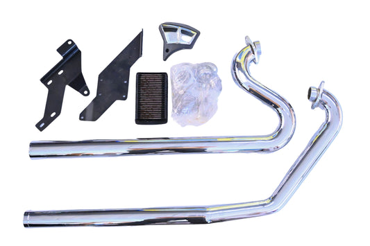 New OEM Polaris 2876305-156 Chrome Stage 1 Shotgun H/JP Exhaust Kit NOS