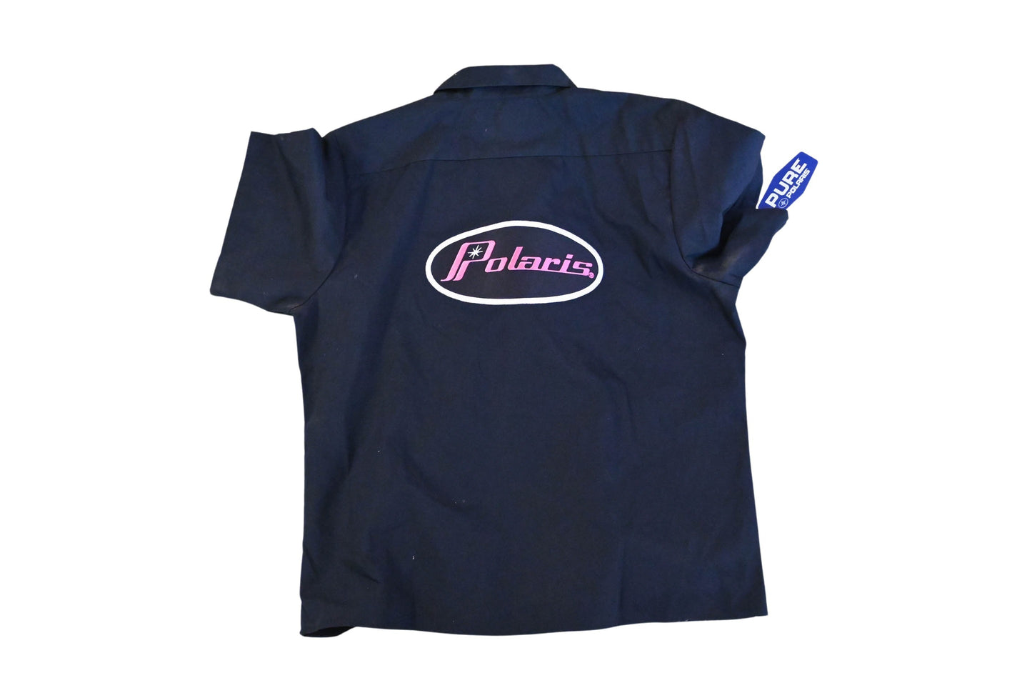 New OEM Polaris 286007909 Black Retro Pink Oval Mechanics Button-Up Size XL NOS