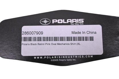 New OEM Polaris 286007909 Black Retro Pink Oval Mechanics Button-Up Size XL NOS