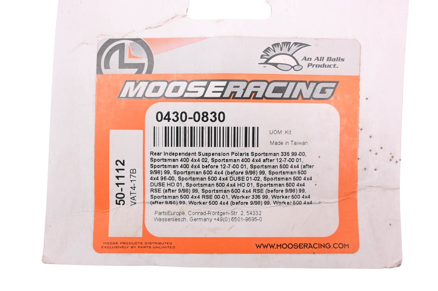 Moose Racing 0430-0830, 50-1112 Rear Independent Suspension Kit NOS