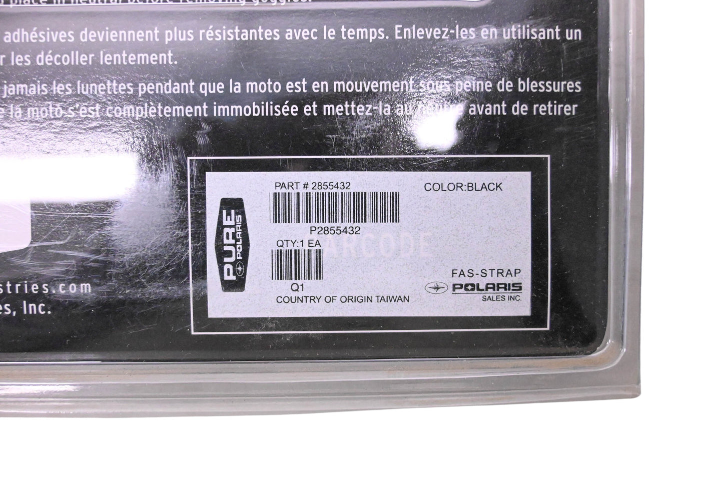 New OEM Polaris 2855432 Black Goggle Fast Strap Kit NOS