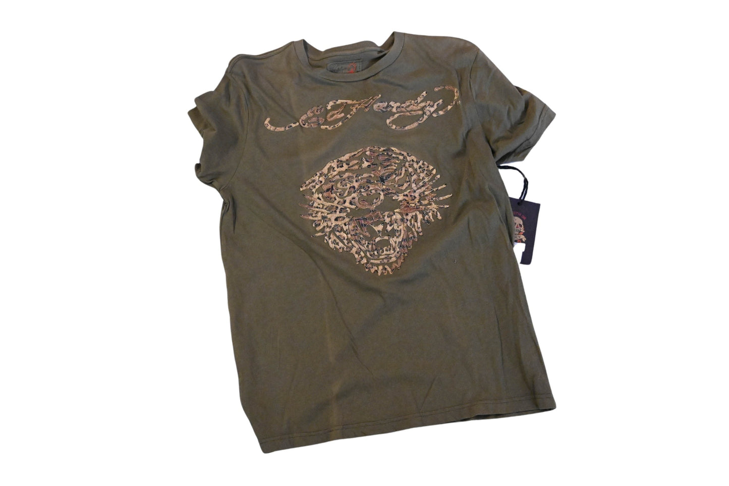 Ed Hardy M2TS033 Green Tiger Brand Tee Size L NOS
