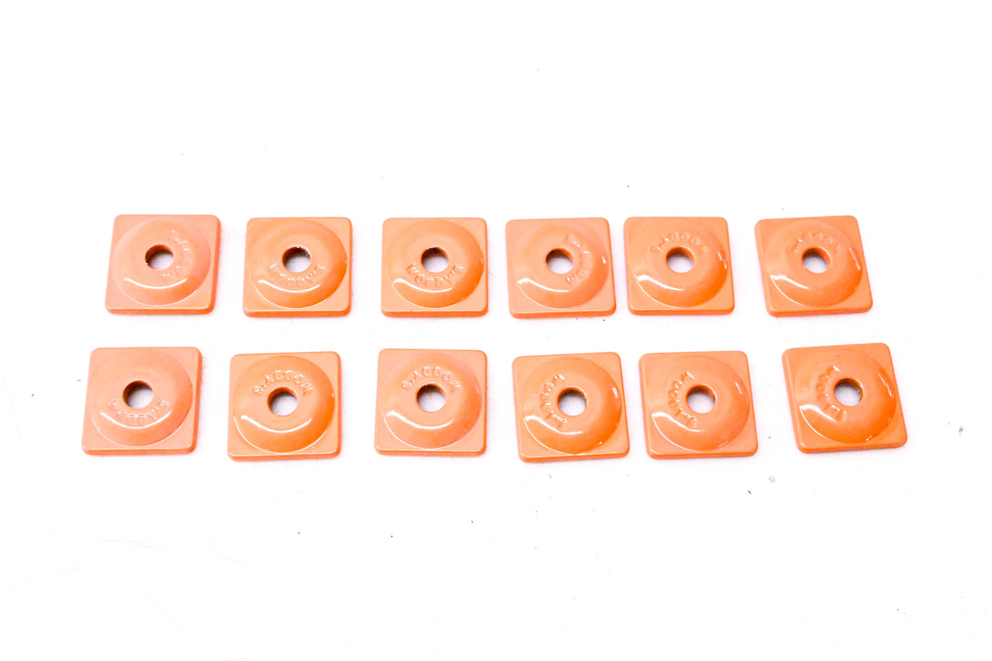 Woody's ASW2-3805 Orange Square Digger Plate Stud Support Plates Qty 12 NOS
