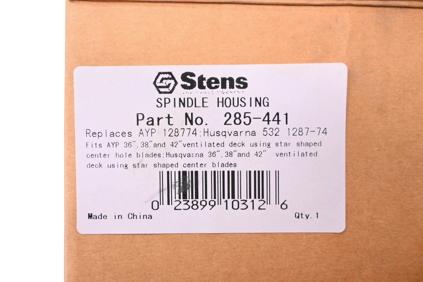 Stens 285-441, 128774, 532 1287-74 Spindle Housing Assembly NOS