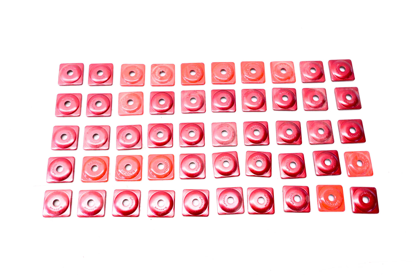 Woody's ASW2-3790 Red Square Digger Plate Stud Support Plates Qty 50 NOS