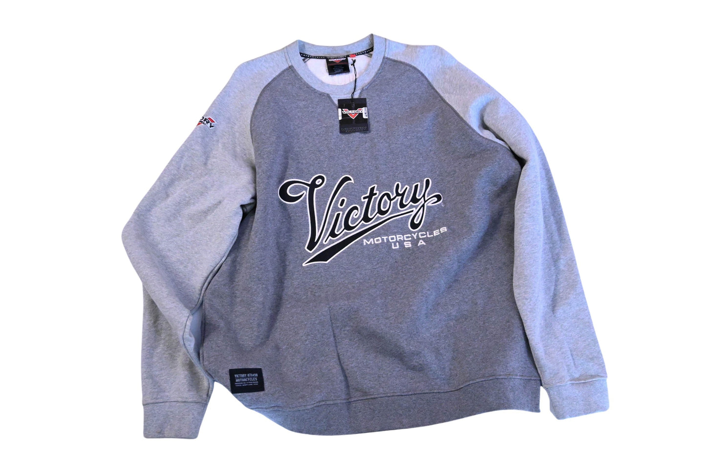 New OEM Victory 286364412 Grey Men's Classic Script Sweatshirt Size 2XL NOS