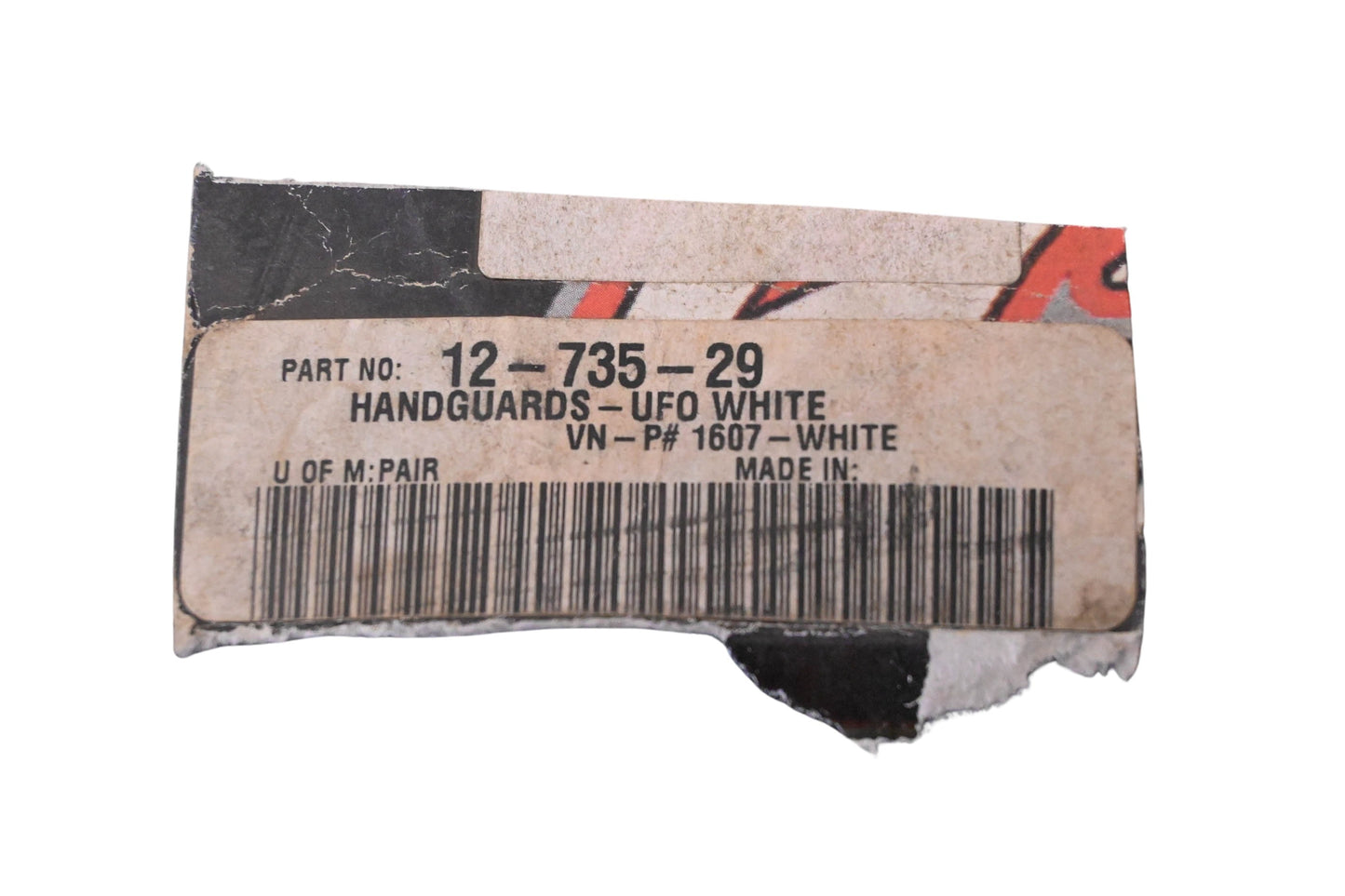 UFO 12-735-29 White Hand/Brush Guard Kit NOS