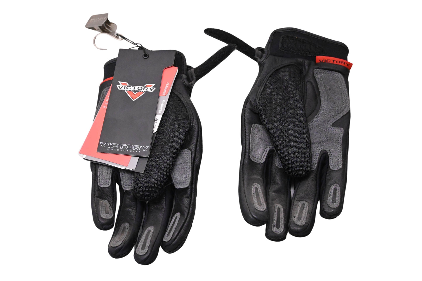 New OEM Victory 286322906 Black Brand Medina Mesh Gloves NOS
