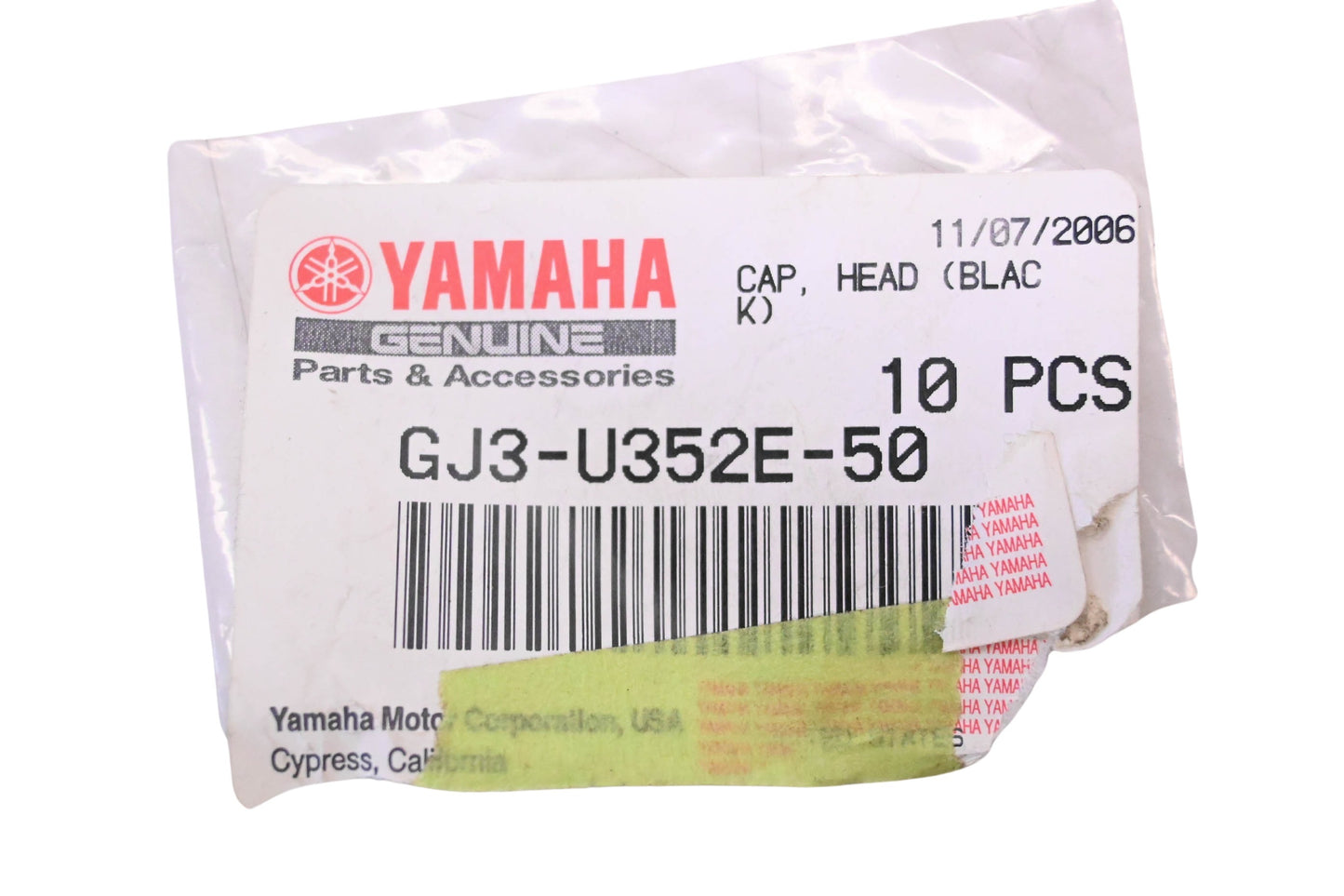New OEM Yamaha GJ3-U352E-50-00 Black Cap Heads Qty 2 NOS