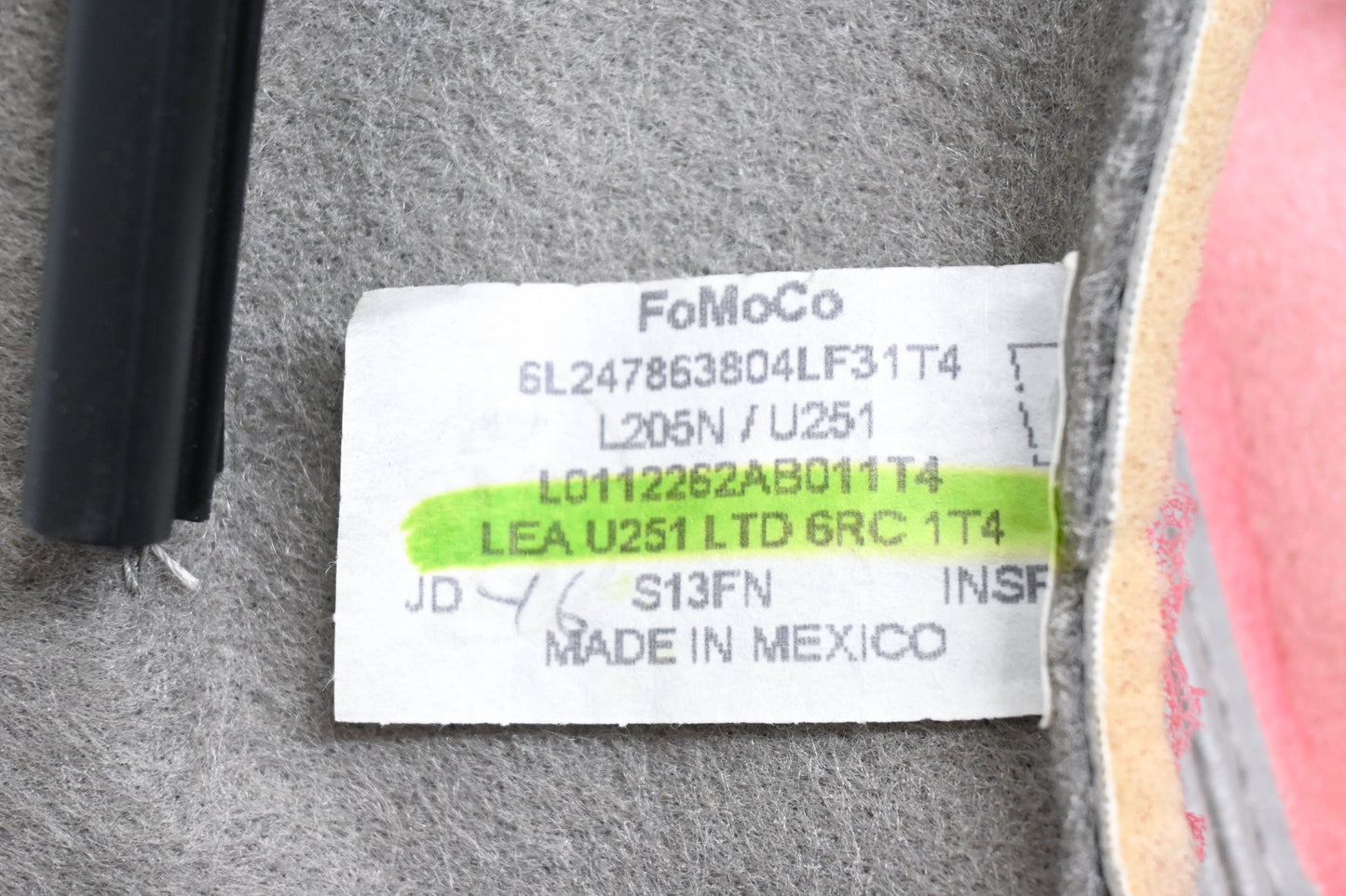 New OEM Ford 6L24-7863804-LF31T4 Rear Seat Back Cover Assembly NOS