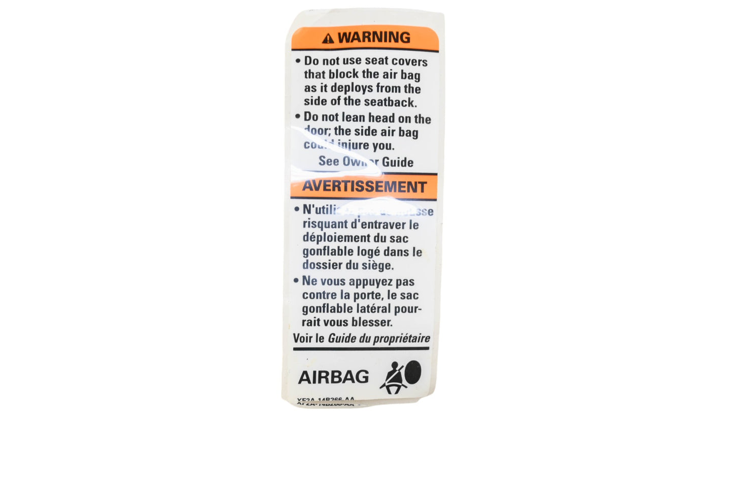 New OEM Ford XF2Z-14B217-AA Air Bag Warning Label Decal NOS