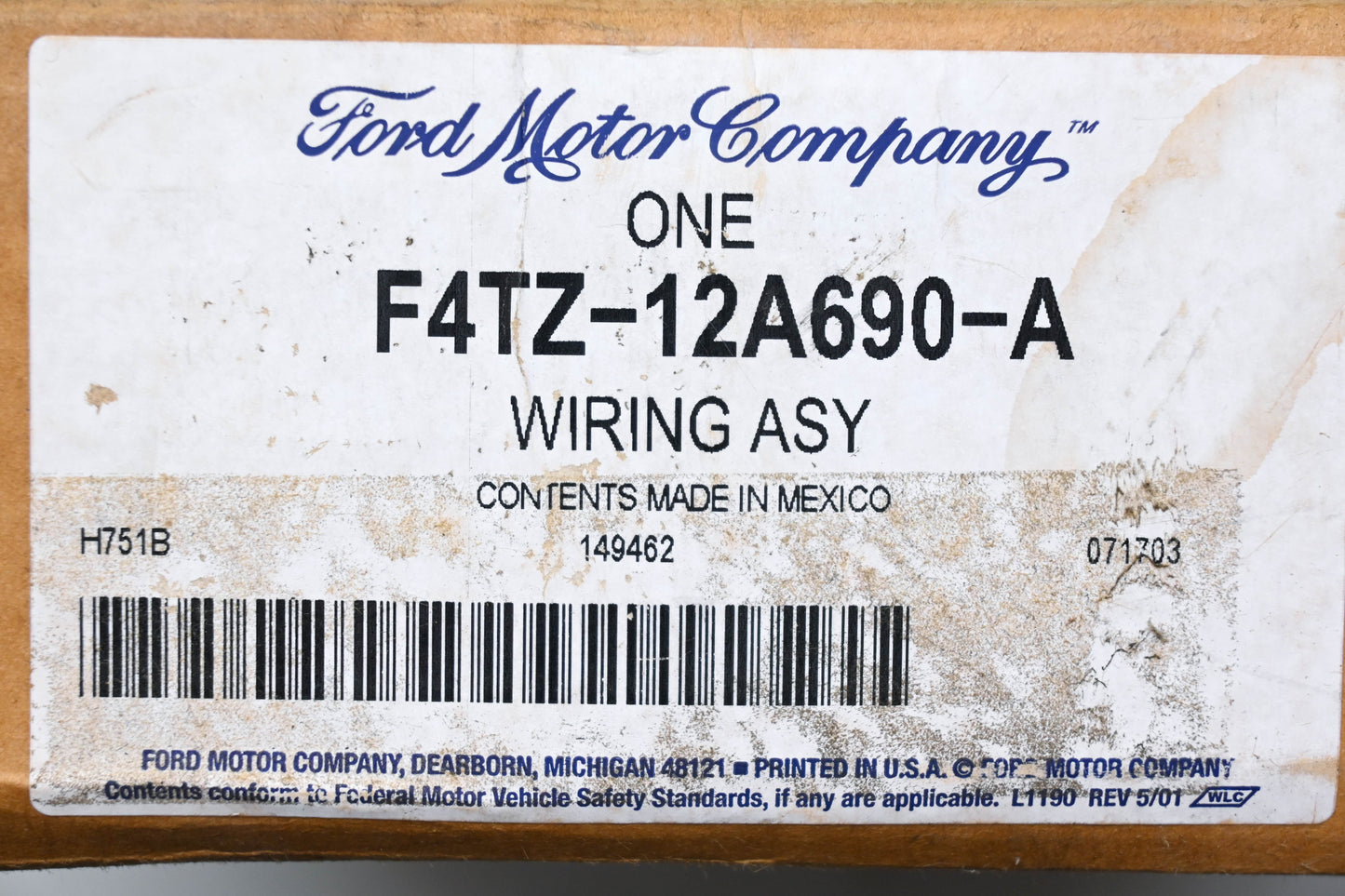 New OEM Ford F4TZ-12A690-A, F4TB-12A690, P260G Wiring Assembly NOS