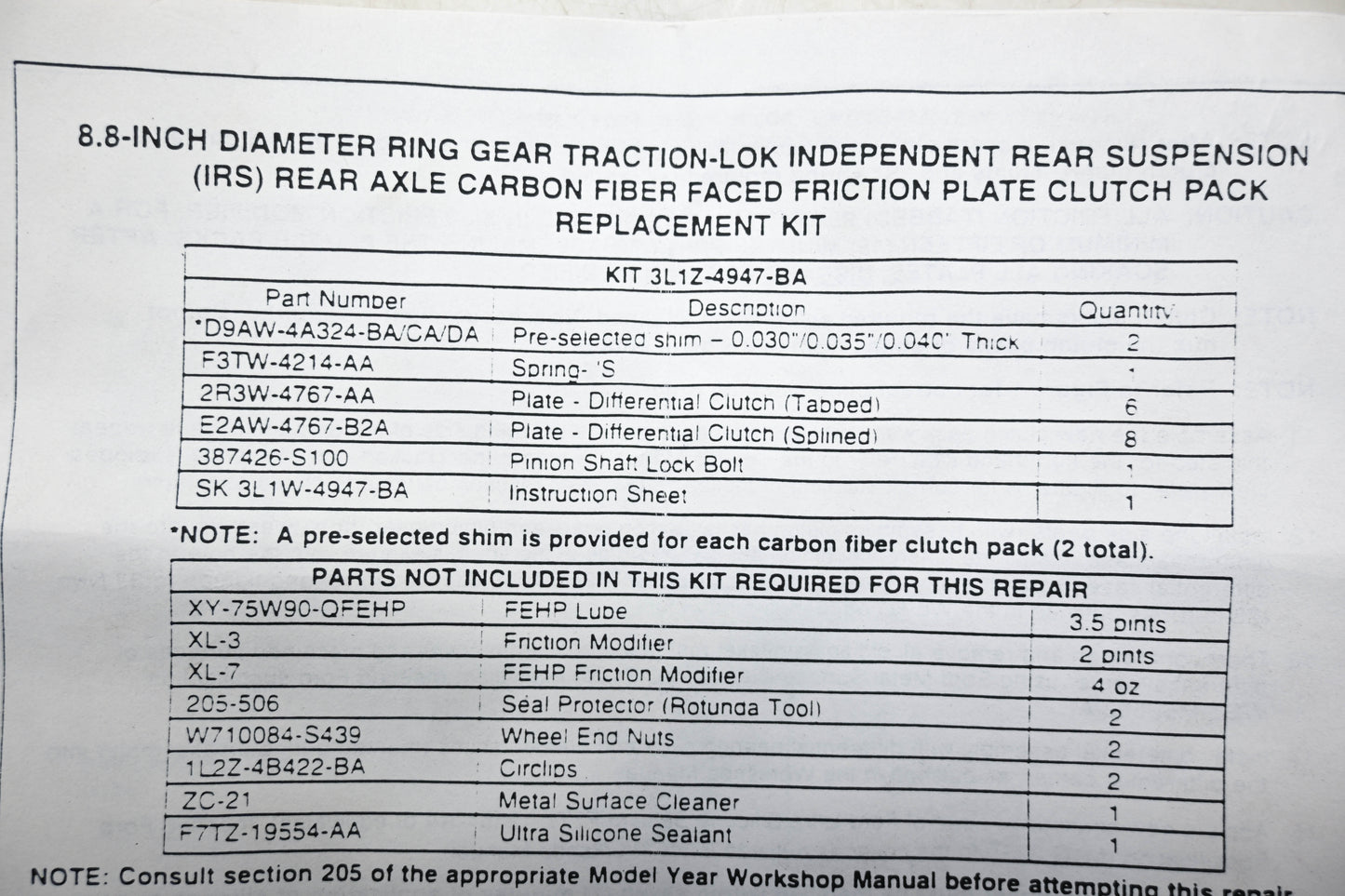 New OEM Ford 3L1Z-4947-BA Clutch Kit NOS