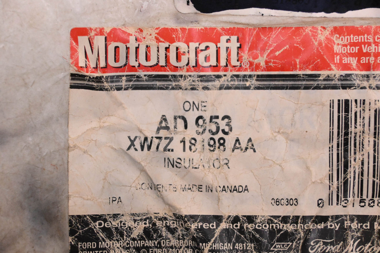 Motorcraft AD-953, XW7Z-18198-AA Shock Absorber Insulator Kit NOS