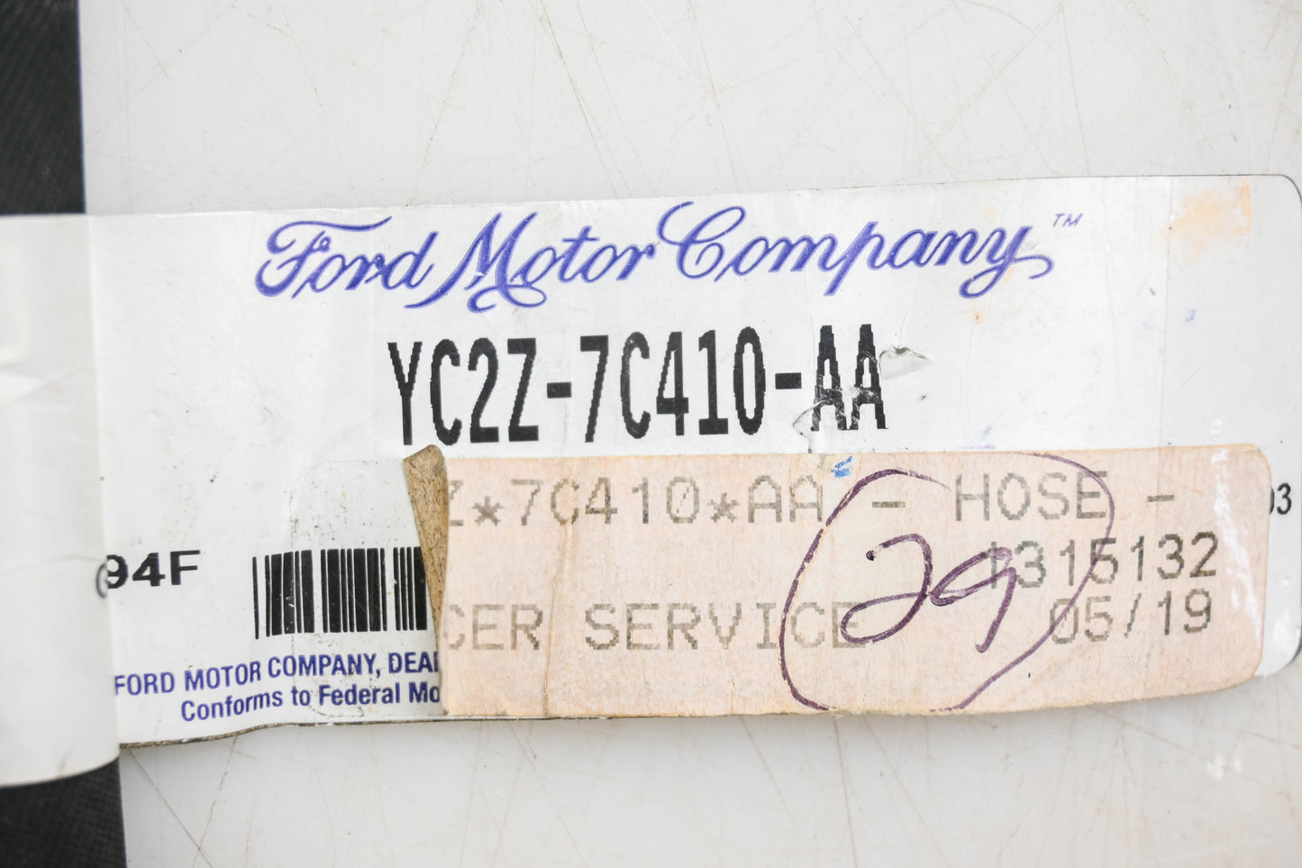 New OEM Ford YC2Z-7C410-AA Auto Trans Oil Cooler Hose NOS