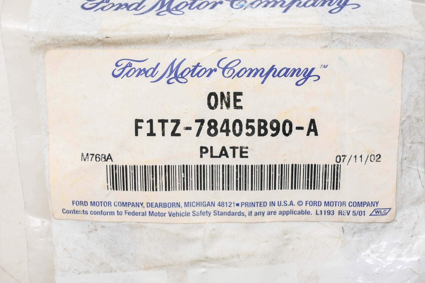 New OEM Ford F1TZ-78405B90-A Housing Plate NOS