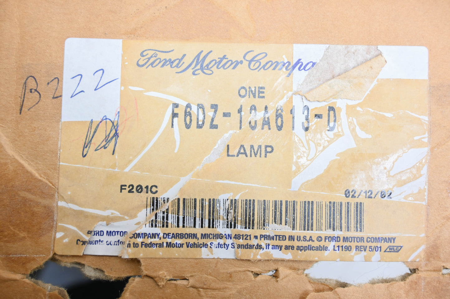 New OEM Ford F6DZ-13A613-D Rear High Mount Brake Lamp Assembly NOS